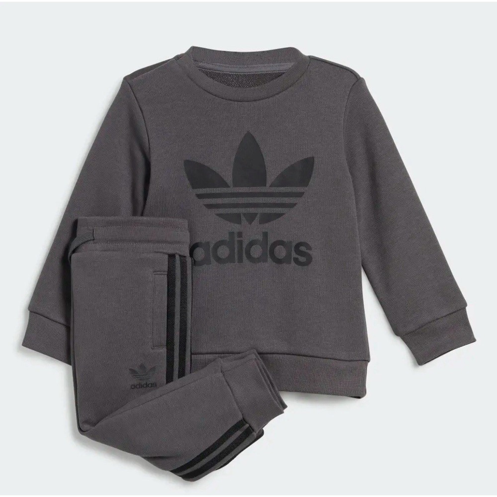 Adidas Adicolor Crew Sweatshirt Set Infant Size 2T Gray/Black Style IJ9849 NWT